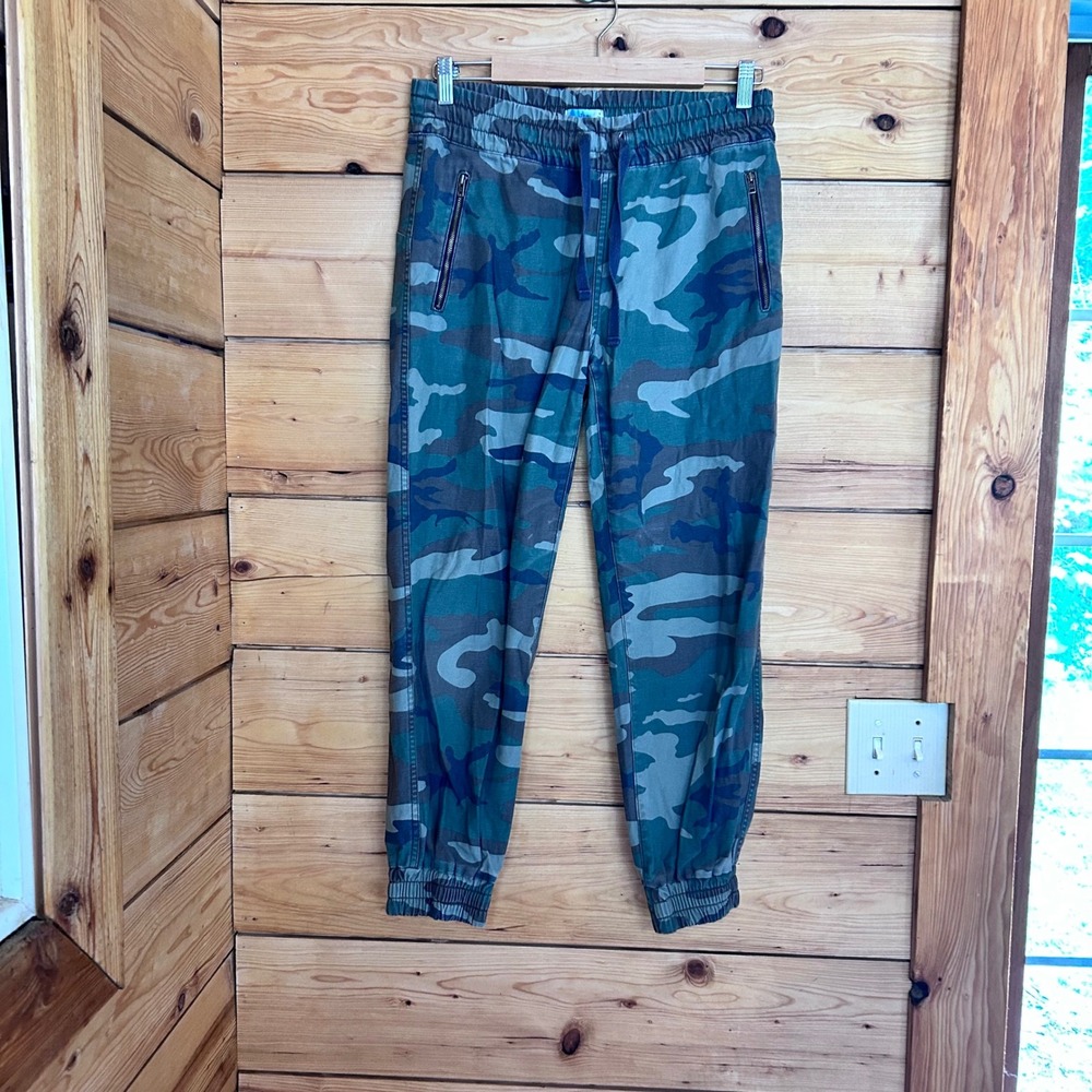 Alix Slouchy Joggers Sz Small Green Brown Camo Cotton Twill Utility Tna Aritzia